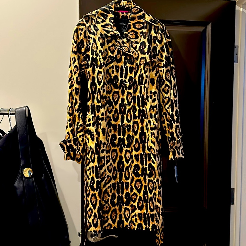 Pink Tartan Leopard Trench Coat